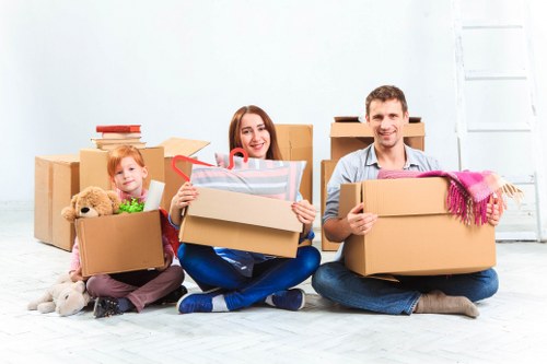 Moving boxes prepared for a home move in Kingston