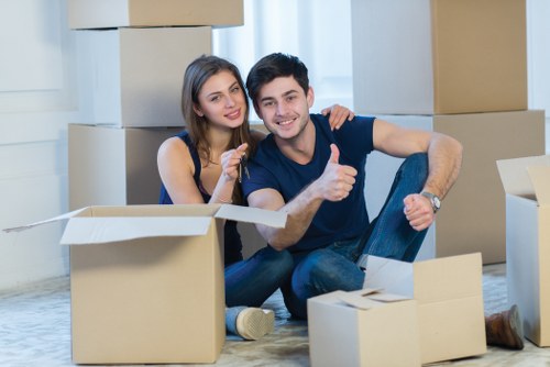 Kingston neighborhood move with a loaded moving truck
